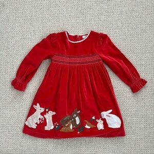 5-6 Mini Boden Red Velvet Dress